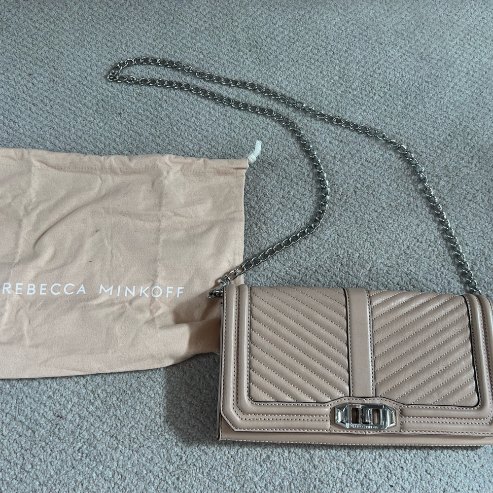 Rebecca Minkoff genuine quilted leather clutch bag